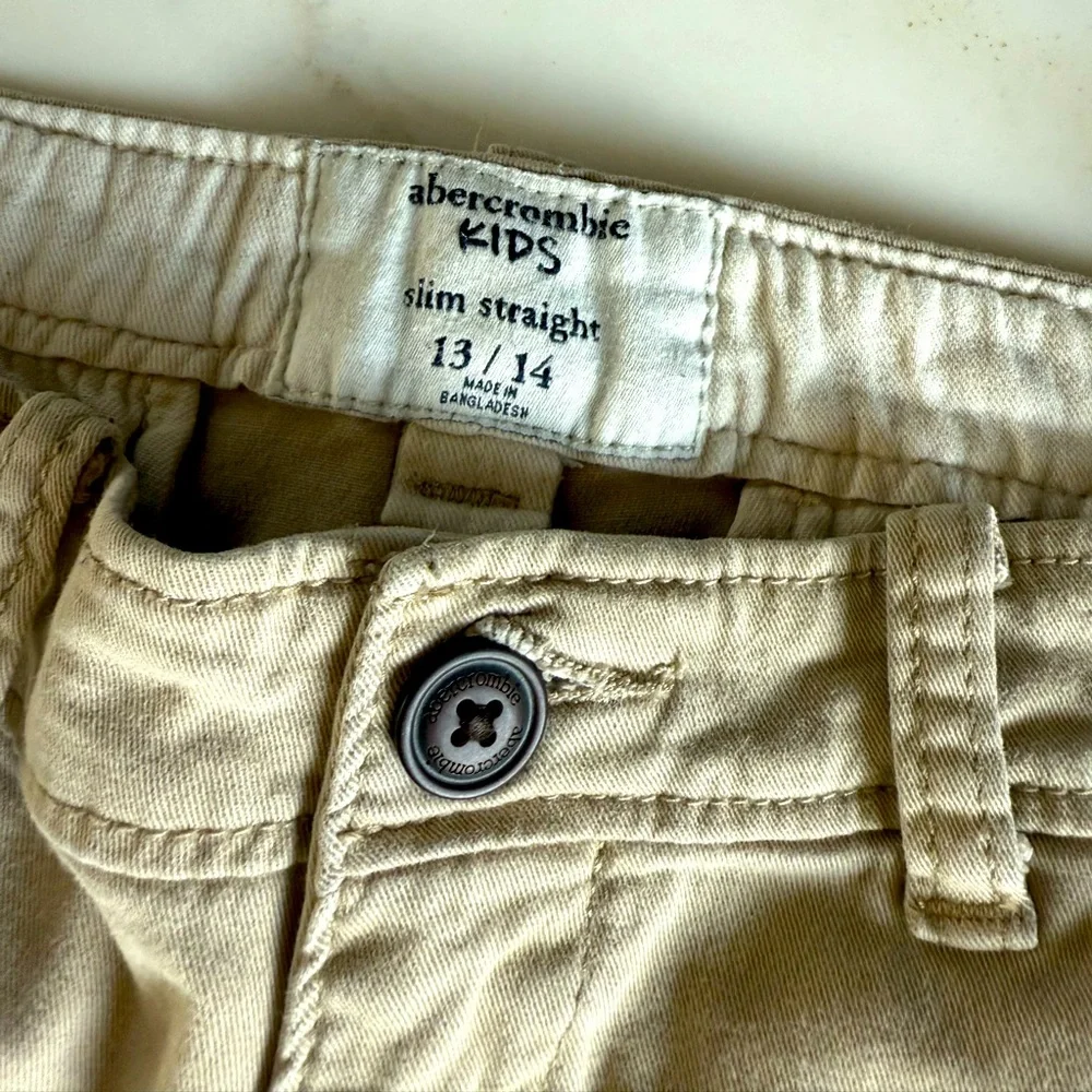 Abercrombie Kids Boys Chinos Pants A&F Slim Straight Casual Formal Size 13 / 14